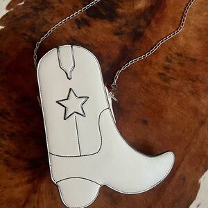 White Boot-Shaped Crossbody Bag
